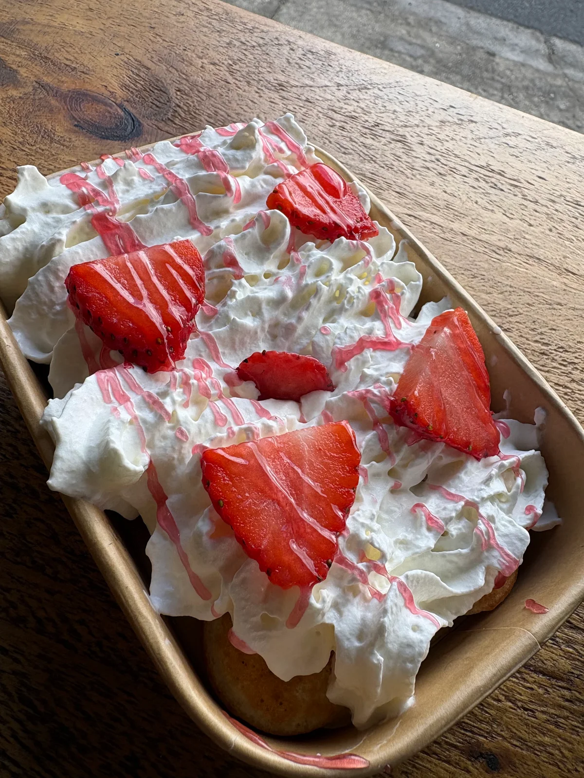 A strawberry and cream dessert at BrewBerry