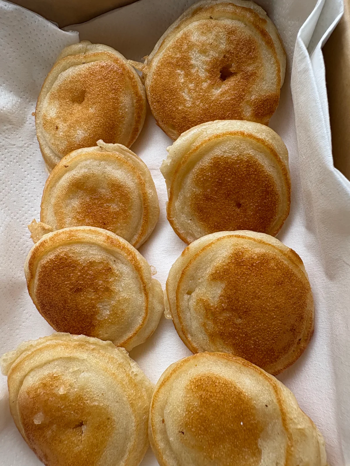 BrewBerry's freshly prepared golden mini pancakes